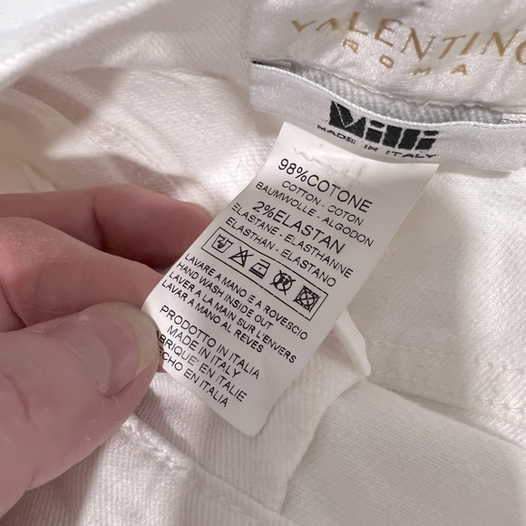 Valentino white crop jeans with embroidery at the hem - Picture 8 of 11